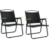 Image de vidaXL Chaises de camping 2 pcs. noir 54x55x78 cm tissu Oxford