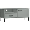 Image de vidaXL Armoire TV OSLO avec pieds métalliques gris Pin massif