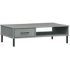 Image de vidaXL Table basse OSLO avec pieds métalliques Gris Pin massif