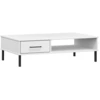 Image de vidaXL Table basse OSLO avec pieds métalliques Blanc Pin massif