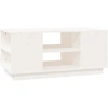 Image de vidaXL Table basse blanche 90x49x40,5 cm pin massif