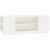 Image de vidaXL Armoire TV Blanc 110x35x40,5 cm Pin massif