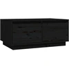 Image de vidaXL Table basse noire 80x50x35 cm pin massif