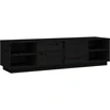 Image de vidaXL Armoire TV noire 156x40x40 cm pin massif