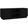 Image de vidaXL Armoire TV noire 110x35x40,5 cm pin massif