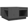 Image de vidaXL Table basse Gris 60x61x32,5 cm Pin massif