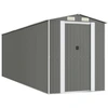 Image de vidaXL Abri de jardin gris clair 192x606x223 cm Acier galvanisé