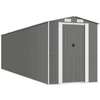 Image de vidaXL Abri de jardin gris clair 192x772x223 cm Acier galvanisé