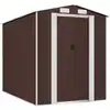 Image de vidaXL Abri de jardin brun foncé 192x274x223 cm Acier galvanisé
