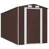 Image de vidaXL Abri de jardin brun foncé 192x440x223 cm Acier galvanisé