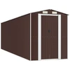 Image de vidaXL Abri de jardin brun foncé 192x689x223 cm Acier galvanisé
