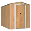 Image de vidaXL Abri de jardin marron clair 192x274x223 cm Acier galvanisé