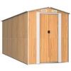 Image de vidaXL Abri de jardin marron clair 192x440x223 cm Acier galvanisé