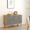 Image de vidaXL Sideboard OTTA brun&gris 114x43x73,5 cm Pin massif