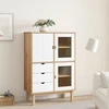 Image de vidaXL Highboard OTTA brun&blanc 85x43x125 cm Pin massif