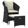 Image de vidaXL Ensemble salon de jardin 2 pièces avec coussins noir Poly rotin