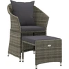 Image de vidaXL Ensemble de salon de jardin 2 pièces avec coussins Gris Poly rotin