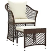 Image de vidaXL Ensemble de salon de jardin 2 pièces avec coussins Marron Poly Rattan
