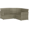 Image de vidaXL Ensemble de canapé en L 2 pièces avec coussins Gris Poly rotin