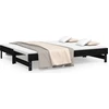 Image de vidaXL Lit de jour Extensible Noir 2x(100x200) cm Pin massif