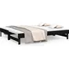 Image de vidaXL Lit de jour extensible noir 2x(80x200) cm Pin massif