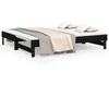 Image de vidaXL Lit de jour Extensible Noir 2x(75x190) cm Pin massif