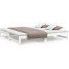Image de vidaXL Lit de jour extensible Blanc 2x(100x200) cm Pin massif