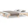Image de vidaXL Lit de jour extensible 2x(75x190) cm Pin massif