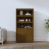 Image de vidaXL Highboard brun miel 80x35x154 cm Pin massif