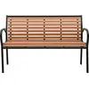 Image de Banc de jardin noir et brun 116 cm acier et WPC