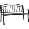 Image de Banc de jardin avec table noir 120 cm acier