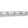 Image de vidaXL Armoire TV avec lampes LED gris béton 240x35x40 cm