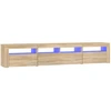 Image de vidaXL Armoire TV avec lampes LED Chêne Sonoma 210x35x40 cm