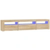 Image de vidaXL Armoire TV avec lampes LED Chêne Sonoma 195x35x40 cm