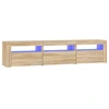 Image de vidaXL Armoire TV avec lampes LED Chêne Sonoma 180x35x40 cm