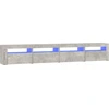 Image de vidaXL Armoire TV avec lampes LED gris béton 240x35x40 cm