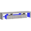 Image de vidaXL Armoire TV avec lampes LED gris béton 200x36,5x40 cm