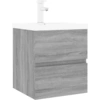 Image de vidaXL Armoire de lavabo avec vasque encastrée Gris Sonoma Matériau dérivé du bois