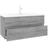 Image de vidaXL Armoire de lavabo avec vasque encastrée Gris Sonoma Matériau dérivé du bois