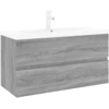 Image de vidaXL Armoire de lavabo avec vasque encastrée Gris Sonoma Matériau dérivé du bois