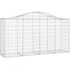Image de vidaXL Gabion avec arche haute 200x50x100/120 cm Fer galvanisé