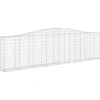 Image de vidaXL Gabion avec arc surélevé 400x30x100/120 cm Fer galvanisé