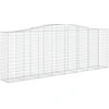 Image de vidaXL Gabion avec arc surélevé 400x50x140/160 cm Fer galvanisé