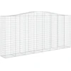 Image de vidaXL Gabion avec arc surélevé 400x50x180/200 cm Fer galvanisé