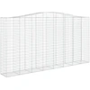 Image de vidaXL Gabion avec arc surélevé 400x50x200/220 cm Fer galvanisé