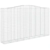 Image de vidaXL Gabion avec arc surélevé 400x50x220/240 cm Fer galvanisé
