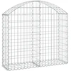 Image de vidaXL Gabion avec arc surélevé 100x30x80/100 cm Fer galvanisé