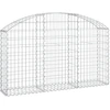 Image de vidaXL Gabion avec arc surélevé 150x30x80/100 cm Fer galvanisé