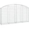 Image de vidaXL Gabion avec arche haute 200x30x100/120 cm Fer galvanisé