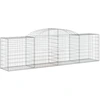Image de vidaXL Gabion avec arc surélevé 300x50x80/100 cm Fer galvanisé